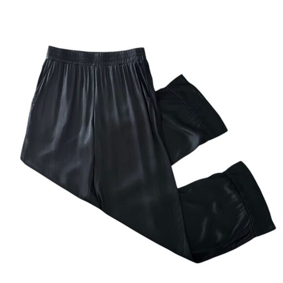 Nation Ltd Fairfax Straight Leg Trouser Pant Silky Relaxed Pull-On Black XS - Picture 3 of 10